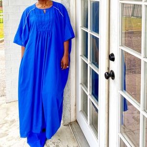 Blue Bubu with gold embellishment